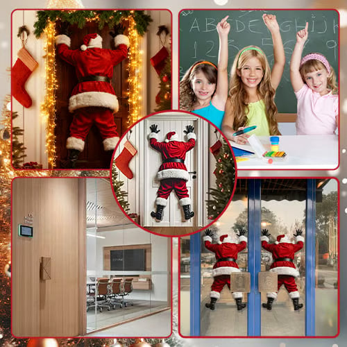 PèrePorté® - Autocollant 3D de Porte du Père Noël