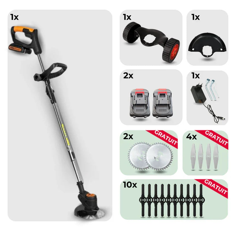 PowerHerbe® - Taille-Herbe sans fil 3 en 1 (+2 batteries GRATUITES)