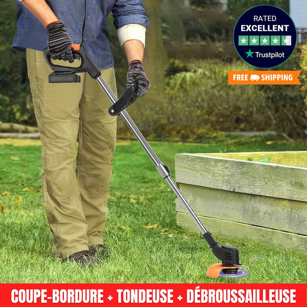 PowerHerbe® - Taille-Herbe sans fil 3 en 1 (+2 batteries GRATUITES)